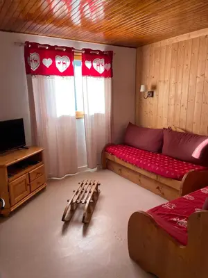 Télévision ou salle de divertissement dans l'établissement Location de la cascade 8 personnes