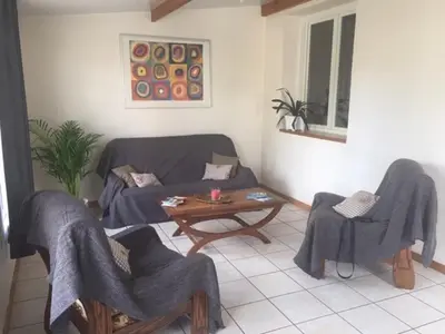 Coin salon dans l'établissement Un havre de paix à la campagne près Vulcania
