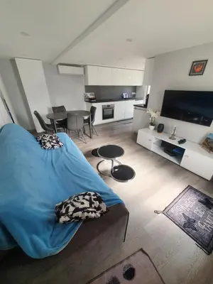 Cuisine ou kitchenette dans l'établissement gîte m et m