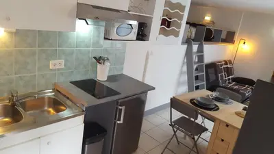 Cuisine ou kitchenette dans l'établissement LE STULLEDIO tt confort et très bien situé a deux pas du centre ville