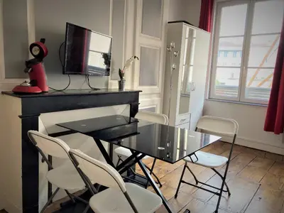 Télévision ou salle de divertissement dans l'établissement STUDIO double dans centre de LIMOGES WIFI
