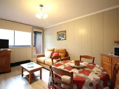 Télévision ou salle de divertissement dans l'établissement Appartement T2 au Mont Dore avec Balcon et WIFI - FR-1-608-58