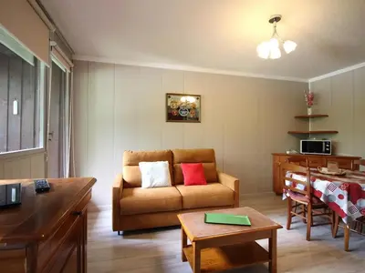 Cuisine ou kitchenette dans l'établissement Appartement T2 au Mont Dore avec Balcon et WIFI - FR-1-608-58