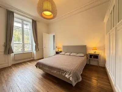 Un ou plusieurs lits dans un hébergement de l'établissement Appartement T2 au Mont-Dore, 4 pers, vue montagne - FR-1-608-108