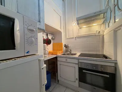 Cuisine ou kitchenette dans l'établissement Appartement T2 au Mont-Dore, 4 pers, vue montagne - FR-1-608-108