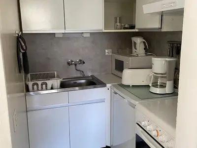 Cuisine ou kitchenette dans l'établissement Appartement T3 au Mont-Dore avec terrasse et WiFi - FR-1-608-175
