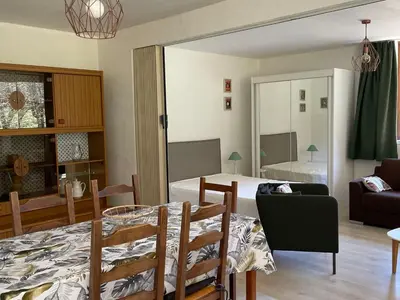 Coin salon dans l'établissement Appartement T3 au Mont-Dore avec terrasse et WiFi - FR-1-608-175
