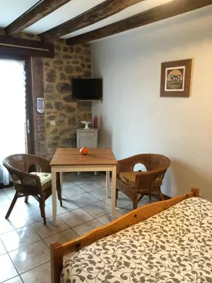 Télévision ou salle de divertissement dans l'établissement Maison d'hôtes Ourdeaux et Gite Chez Rouchon
