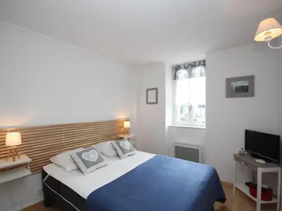 Un ou plusieurs lits dans un hébergement de l'établissement Duplex T3 en centre-ville avec Wi-Fi et animaux admis - FR-1-608-26