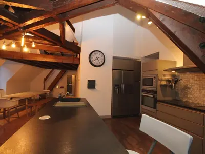 Cuisine ou kitchenette dans l'établissement Mont-Dore: Beau T3 bis hyper centre avec wifi - FR-1-608-42