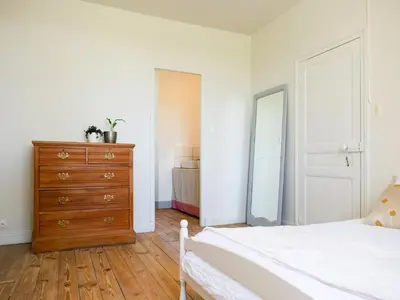 Un ou plusieurs lits dans un hébergement de l'établissement Holiday home with pool in Coubjours