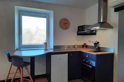 Cuisine ou kitchenette dans l'établissement Studio avec vue sur la vezere