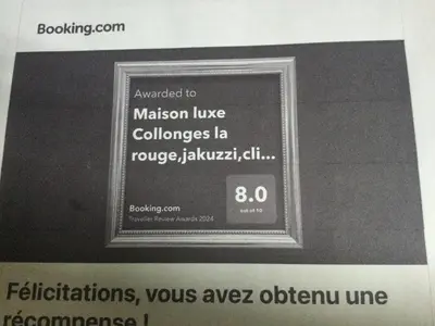 Certificat, récompense, panneau ou autre document affiché dans l'établissement Luxe,piscine,jacuzzi,moulin historique en pierres entièrement rénové