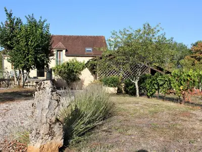 Jardin de l'établissement Maison de campagne avec wifi près de Thenon, 3 chambres - FR-1-616-138