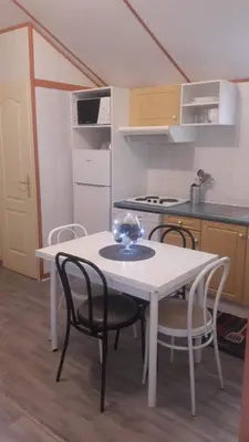 Cuisine ou kitchenette dans l'établissement Chalet les Hameaux du Perrier
