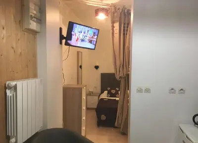 Télévision ou salle de divertissement dans l'établissement Les mélèzes