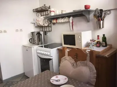 Cuisine ou kitchenette dans l'établissement Les mélèzes