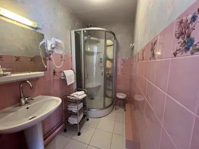 Salle de bains dans l'établissement Hôtel Restaurant Le Grillon