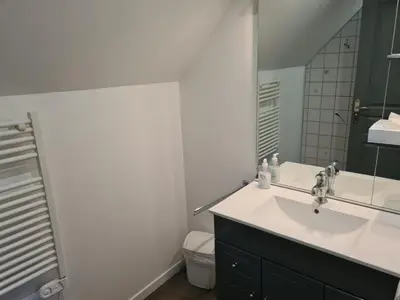 Salle de bains dans l'établissement Gite de Murat