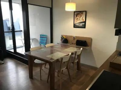 Coin salon dans l'établissement Appartement les Myrtilles à Super Besse au pied des pistes