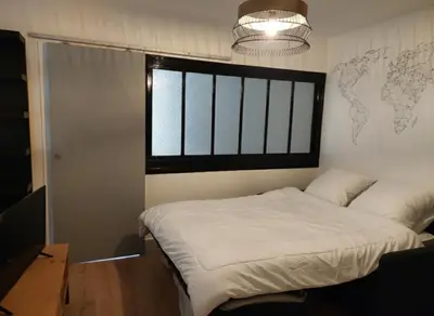 Un ou plusieurs lits dans un hébergement de l'établissement Villa Jean Julien - Les Cascades - Wifi - 2 chambres - 6 personnes - Terrasse