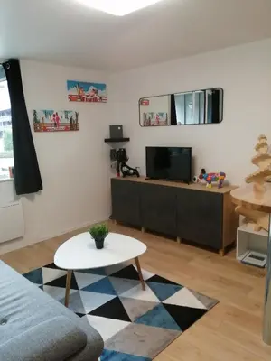Télévision ou salle de divertissement dans l'établissement Studio avec balcon et vue sur le Sancy