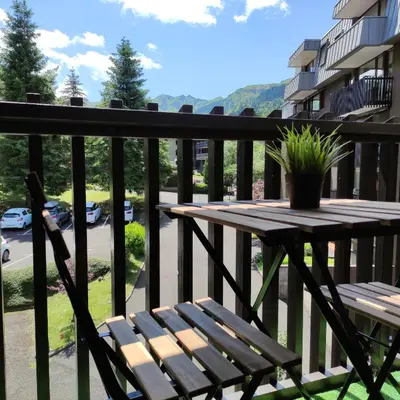 Vue générale sur la montagne ou vue sur la montagne depuis l'appartement