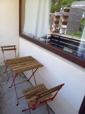 Balcon ou terrasse dans l'établissement Studio 4 personnes centre Superbesse