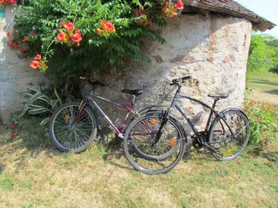 Vélo sur le terrain de l'établissement Maison à Hautefort avec clim, vélos gratuits, animaux admis - FR-1-616-164 ou dans les environs
