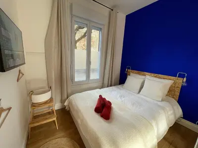 Un ou plusieurs lits dans un hébergement de l'établissement Maison Yuki - Bleu Alpin - Netflix & Parking gratuit
