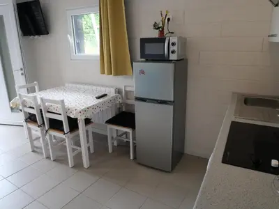 Cuisine ou kitchenette dans l'établissement Studio Bellevue