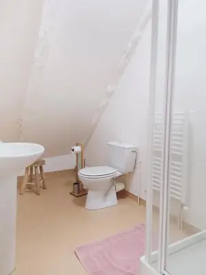 Salle de bains dans l'établissement Maison d'Hôtes La Grange