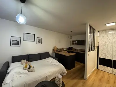 Un ou plusieurs lits dans un hébergement de l'établissement L'Instant Terrasse - 1 Chambre