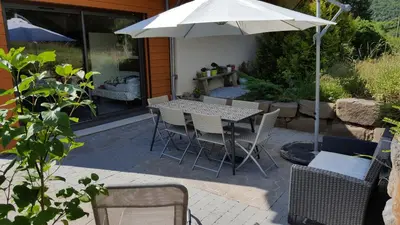 Terrasse ou espace extérieur de l'établissement Chalet entre lac et volcan