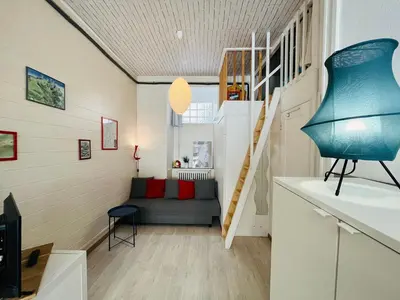 Coin salon dans l'établissement T2 Confortable Centre Mont-Dore avec WiFi - FR-1-608-221
