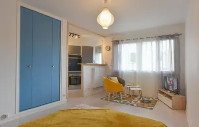 Cuisine ou kitchenette dans l'établissement SUPERBE STUDIO PLEIN CENTRE AVEC PARKING PRIVE