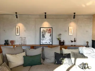 Coin salon dans l'établissement L'Avancée Chalet contemporain au coeur du Sancy AUVERGNE