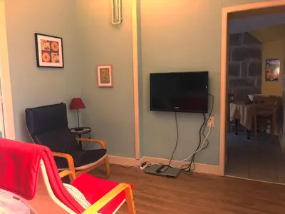 Télévision ou salle de divertissement dans l'établissement Charming one bedroom apartment in Brive center