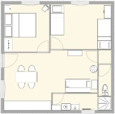 Plan de l'établissement Gîte de la Tuillère, maison contemporaine en bois avec vue et piscine