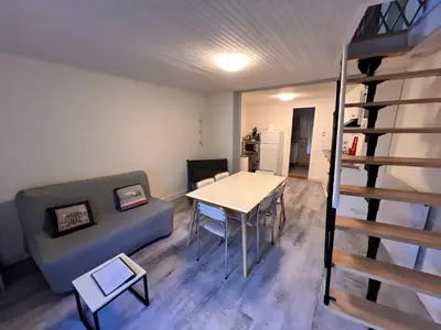 Télévision ou salle de divertissement dans l'établissement Appartement Duplex avec Wifi proche du centre