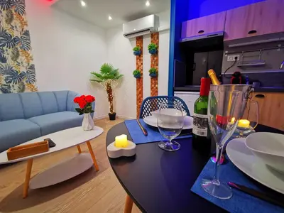 Coin salon dans l'établissement Aux Bulles