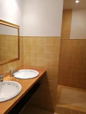 Salle de bains dans l'établissement Gite de la Tuilière