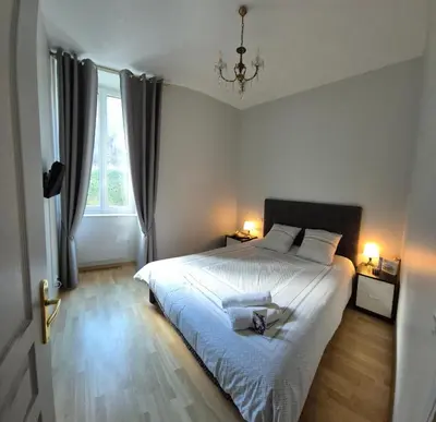 Un ou plusieurs lits dans un hébergement de l'établissement St Nectaire- Appartement Terrasse Privée- 4 personnes