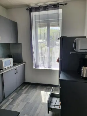 Cuisine ou kitchenette dans l'établissement Bienvenue chez les ch'oups 50m2 terrasse 30m2