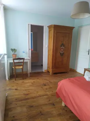 Un ou plusieurs lits dans un hébergement de l'établissement Le Cactus Orange Chambre d'hôte entrée indépendante