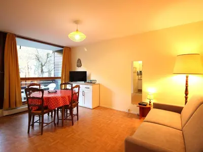 Télévision ou salle de divertissement dans l'établissement Mont-Dore : T2 avec balcon, parking, wifi - FR-1-608-130