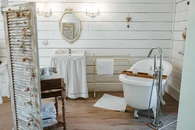 Salle de bains dans l'établissement Relais des combrailles