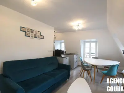 Coin salon dans l'établissement T3 charmant au Mont-Dore hyper centre - animaux acceptés - FR-1-608-227