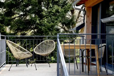 Balcon ou terrasse dans l'établissement Au Relais de Laborde