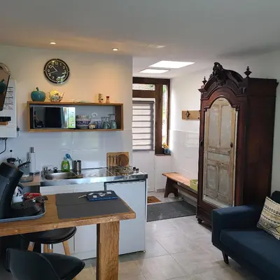 Cuisine ou kitchenette dans l'établissement Studio L'audrerie.